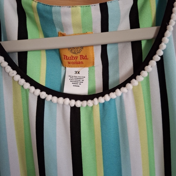Ruby Rd. Multicolor Striped Blouse - Picture 2 of 6